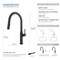 Kibi Fusion-T  Single Handle Pull Down Kitchen Sink Faucet - Matte Black KKF2018MB - alternate 3